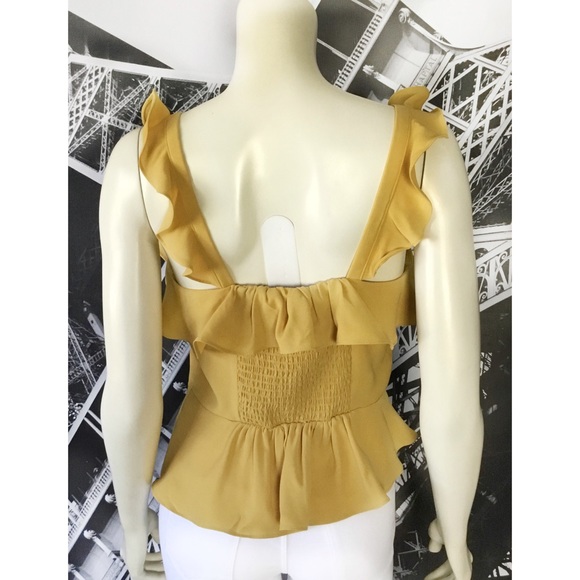 J.O.A. CHRISELLE Roman Gold Ruffle Top - Picture 3 of 6